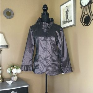 Flair Ruffled Pewter jacket; sz. L